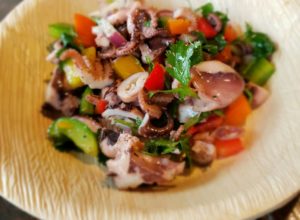 The octopus salad at Nuestra is boiled instead of fried. / PHOTO COURTESY NUESTRA